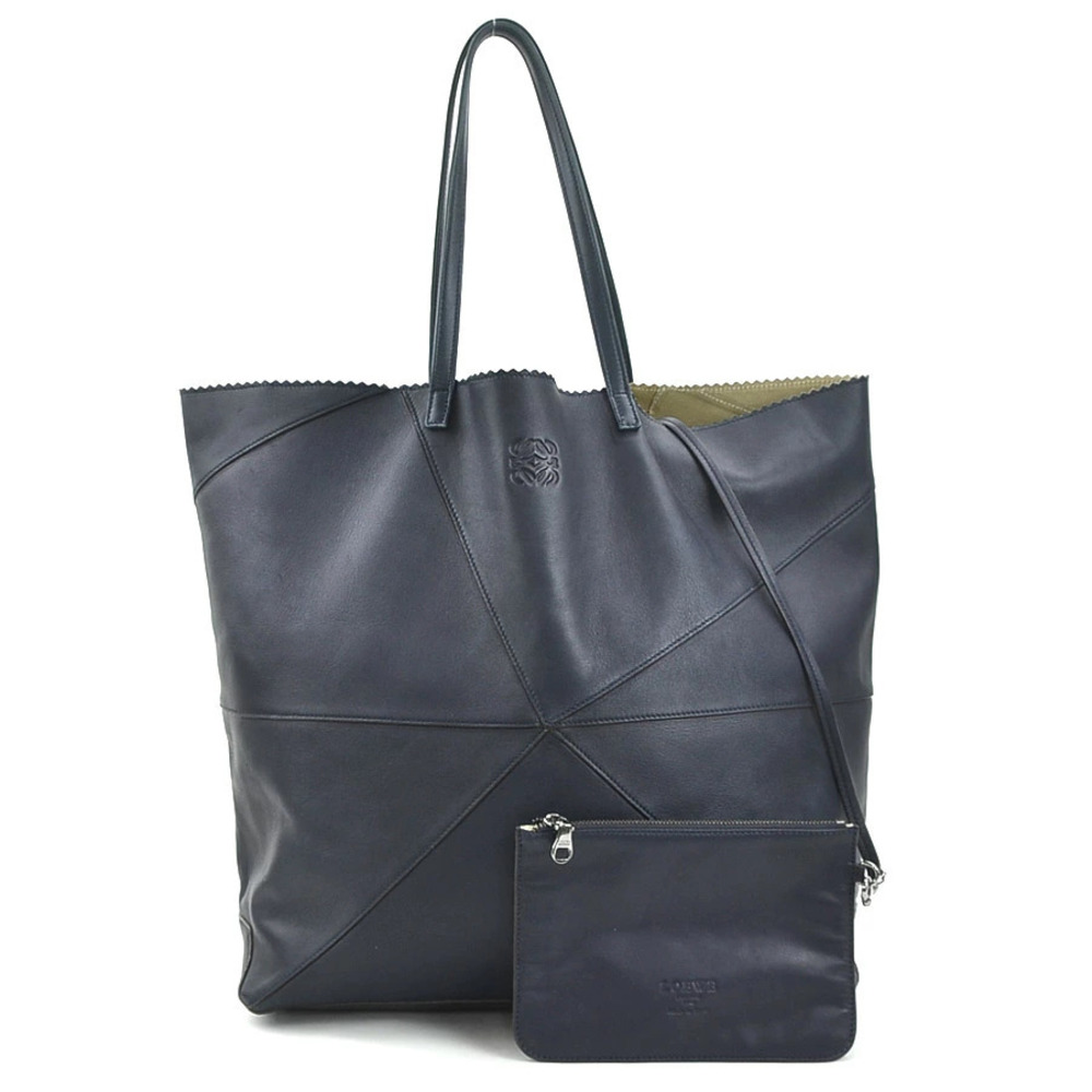 Loewe handbag tote bag origami leather Navy Blue